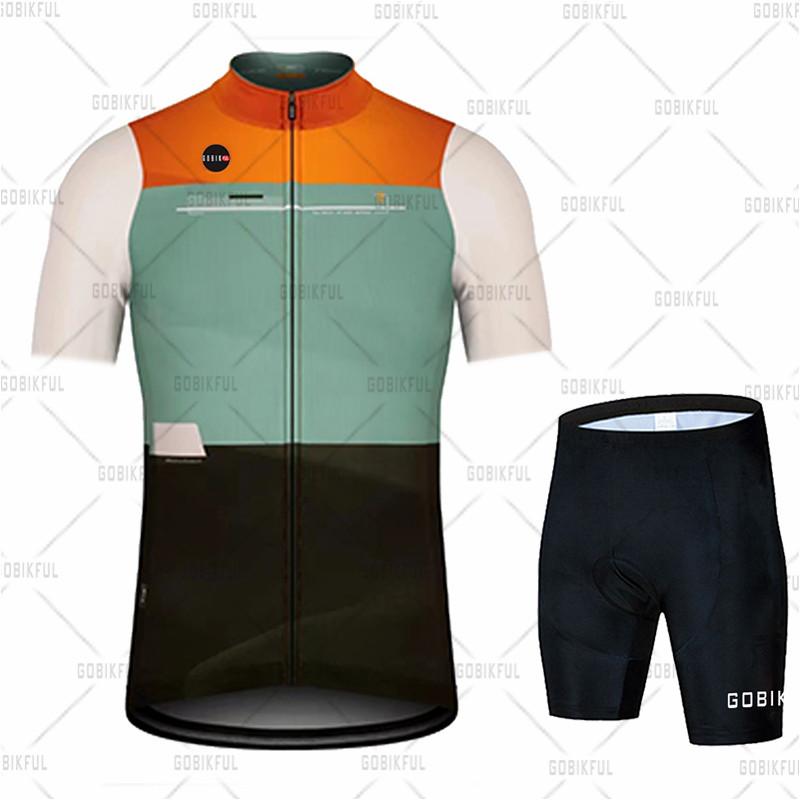 2024 Gobikful Summer Cycling Jersey Set Man Short Sleeve Mountain Bike Cycling Wear Triathlon Bicycle Clothing MTB Bike Shirts