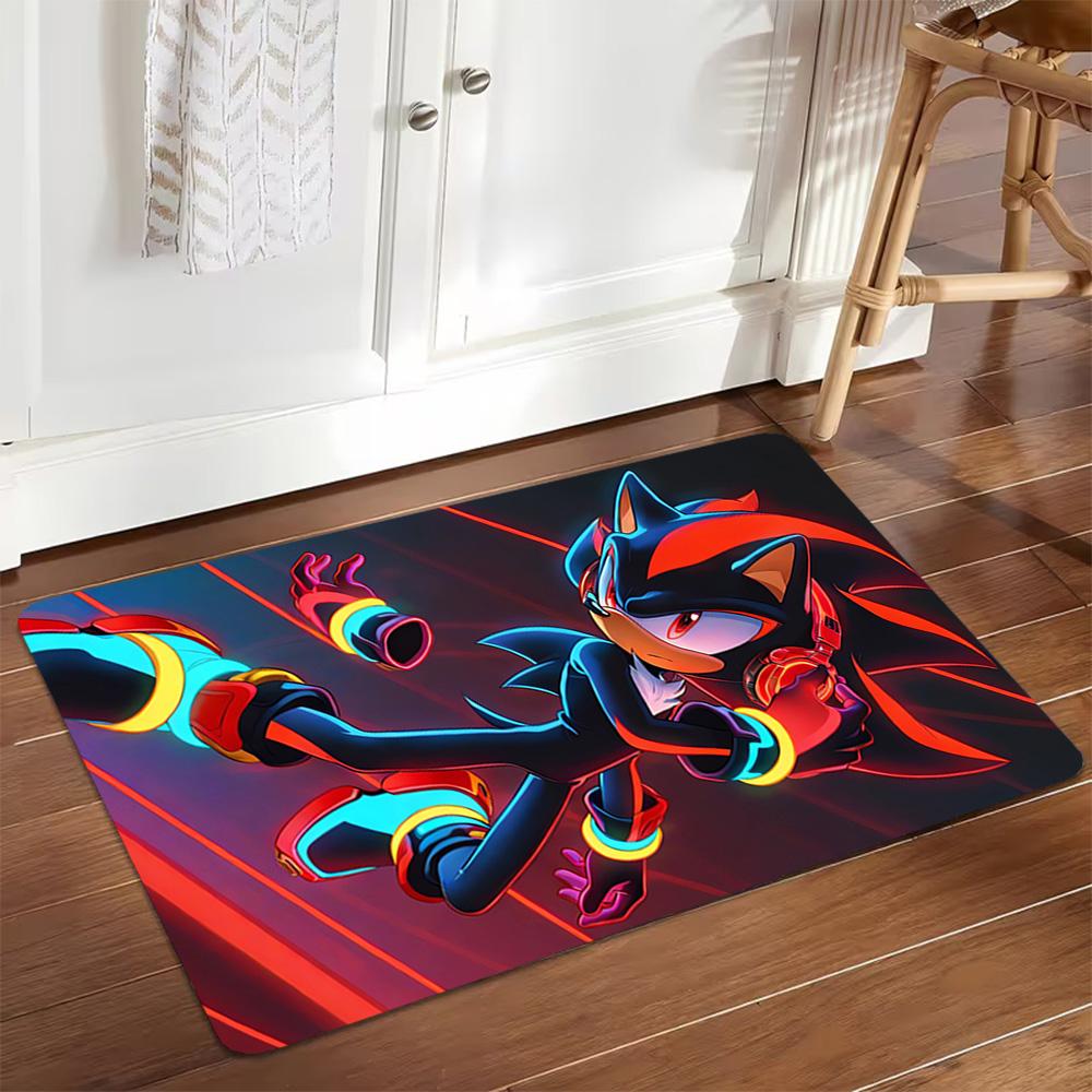 Sonic The Hedgehog Comic Book Decoration,Carpet,Living Room,Bedroom, Non-slip,Square rug