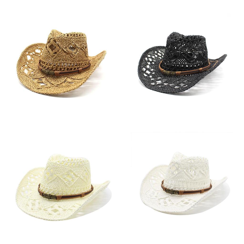 Handwoven Grass Hat With Large Brim Sunshade And Ventilated Design For Summer Fashion