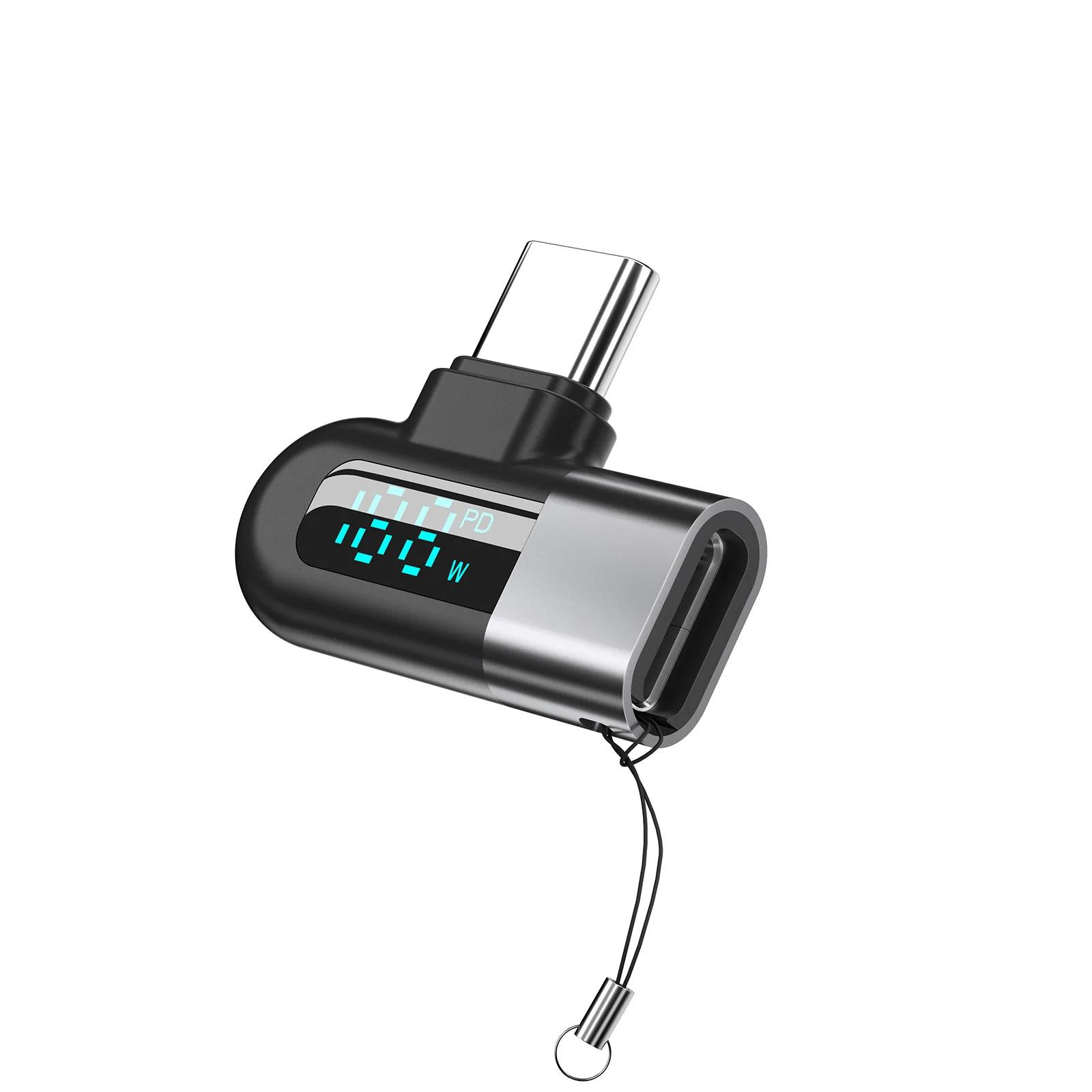 

6A цифровой дисплей Type C на Type C OTG адаптер для быстрой зарядки 120 Вт USB C кабель USB2.0 разъем Conventor серебряный