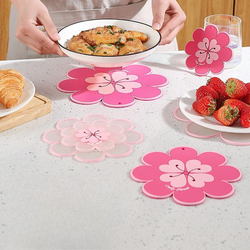 1PC Kawaii Coasters Sunflower Japanese Style Sakura Insulated Table Mat Tableware Tea Milk Cup Coasters for Kichen Pad Drinkware