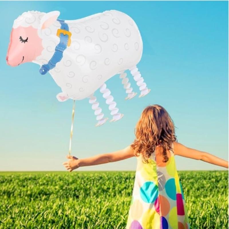 

1 cute walking sheep aluminum membrane balloon, suitable for birthday parties and theme party decorations