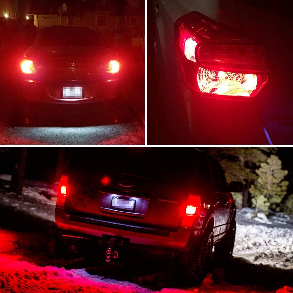 Antline Extremely Bright 3157 3156 3156A 3057 4057 4157 3057LL 3457 3157K 21-SMD 1260 Lumens LED Bulb Replacement Brilliant Red For Car Brake Tail