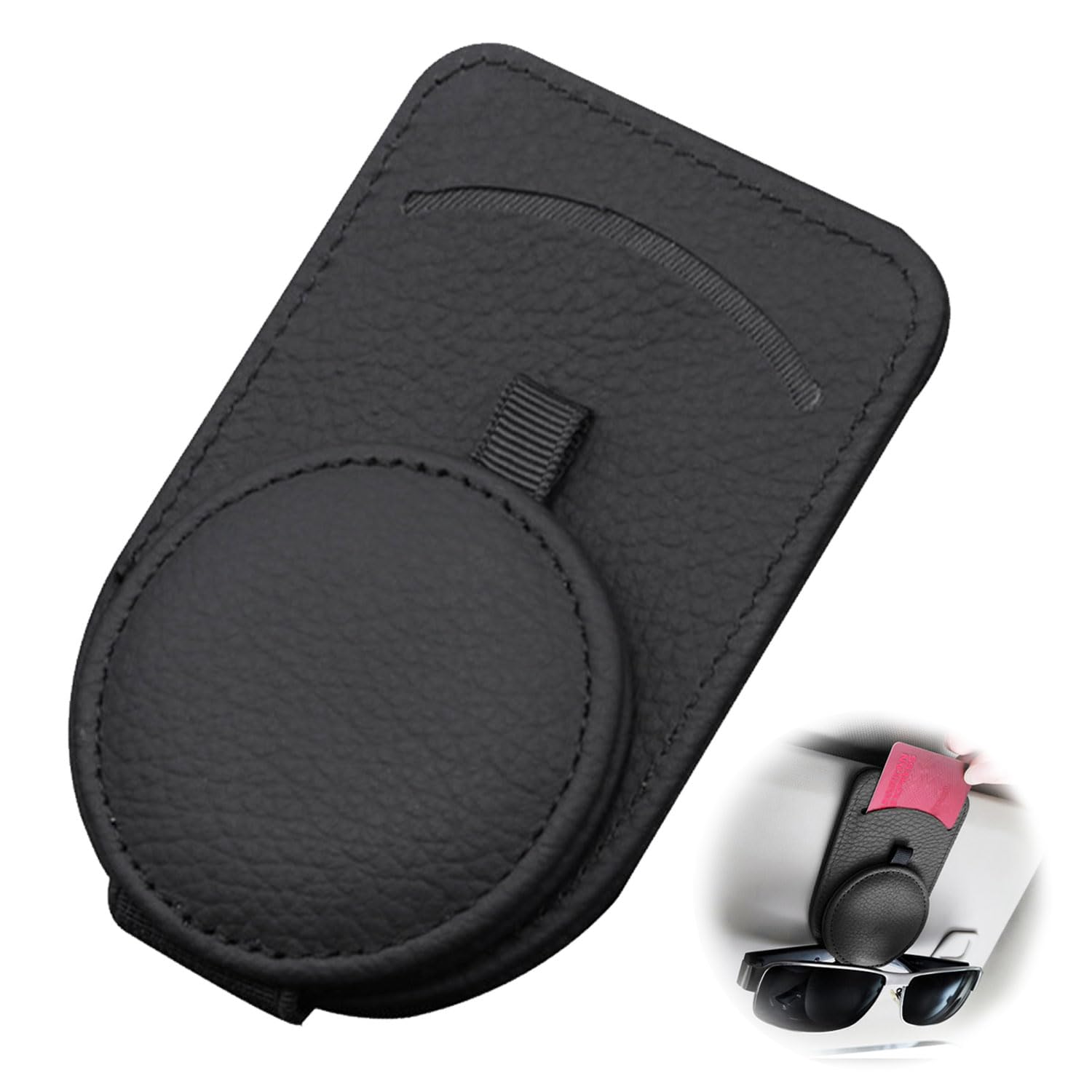 

Держатель для солнцезащитных очков Автомобиль Автомобильное хранение Зажим для солнцезащитных очков Автомобильный зажим для очков Защита очков Хранение карт чёрный