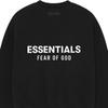 Fear of God Essentials Classic Crewneck Sweatshirt Vintage Black Unisex Bottoms 192AS262081F