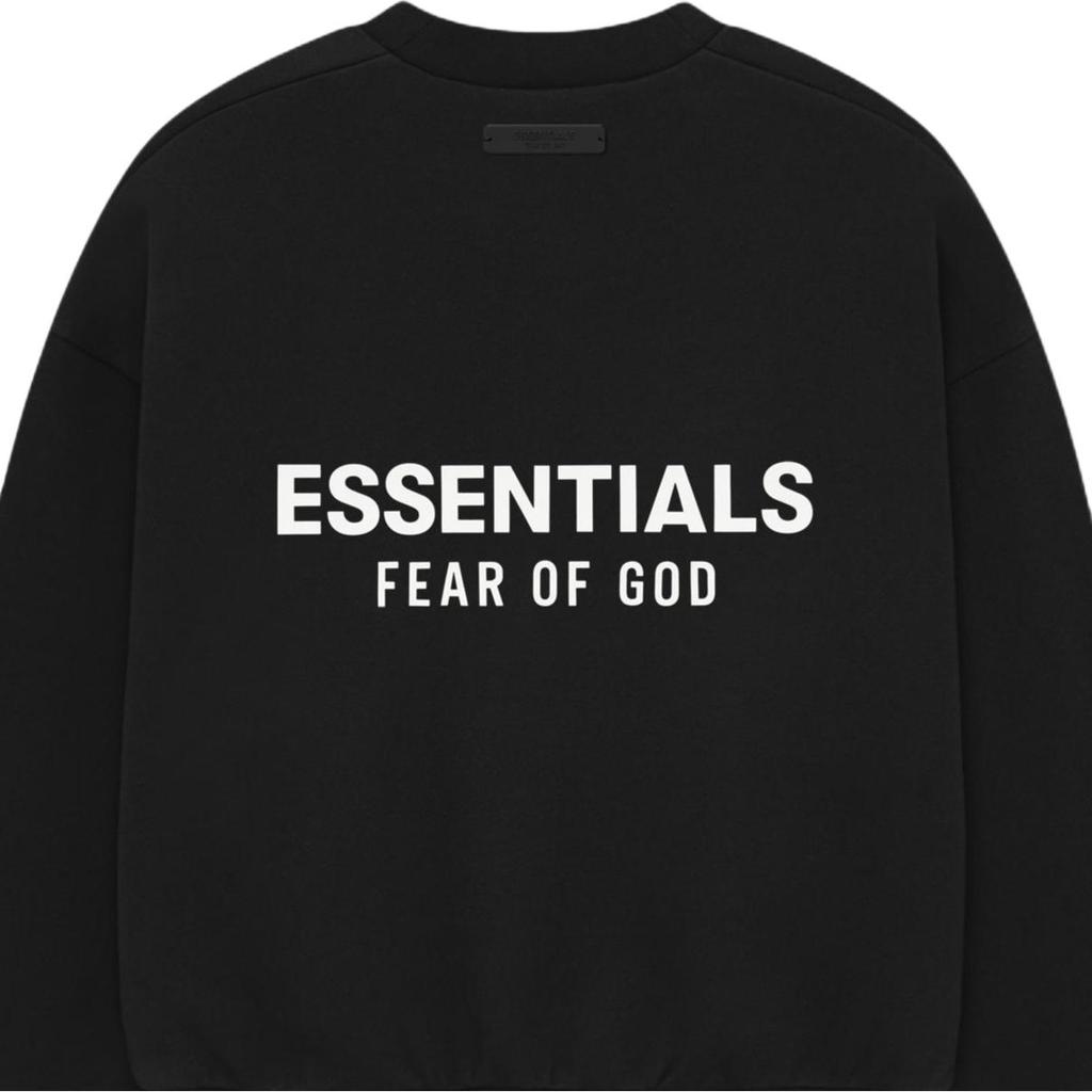 Fear of God Essentials Classic Crewneck Sweatshirt Vintage Black Unisex Bottoms 192AS262081F