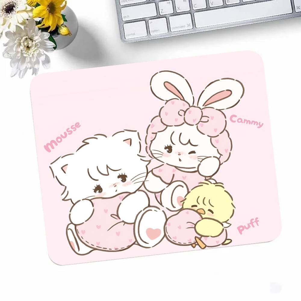 Cute Cartoon Mikko Illustration Mousepad Small LockEdge Mouse Pad For Gamers Computer Desk Pad Rectangular Anti-slip Rubber