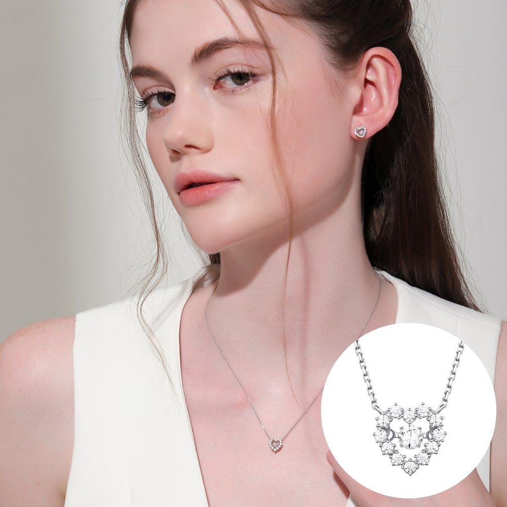 [Rosemont] Silver Petite Etoile (Dancing Jewelry) Heart Necklace Rc24B39N