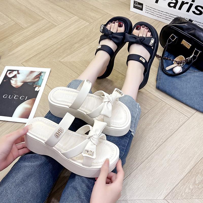 

Lightweight shoes comfortable cool slippers women s summer new thick-soled trendy slippers women s one-word drag 35