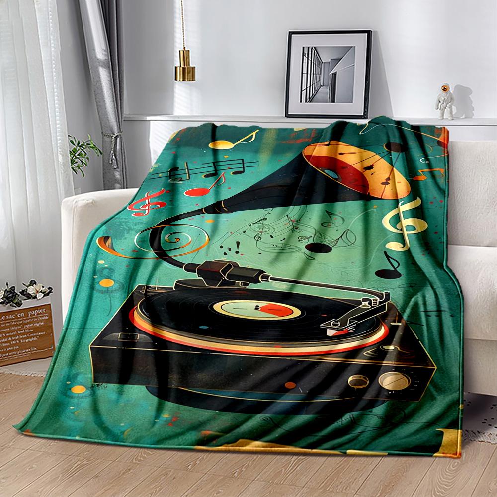 Love Records Blanket Soft Warm Cozy Suitable for Office Chair Couch Office Four Seasons Multipurpose Modern Style Gifts For Family Or Friends