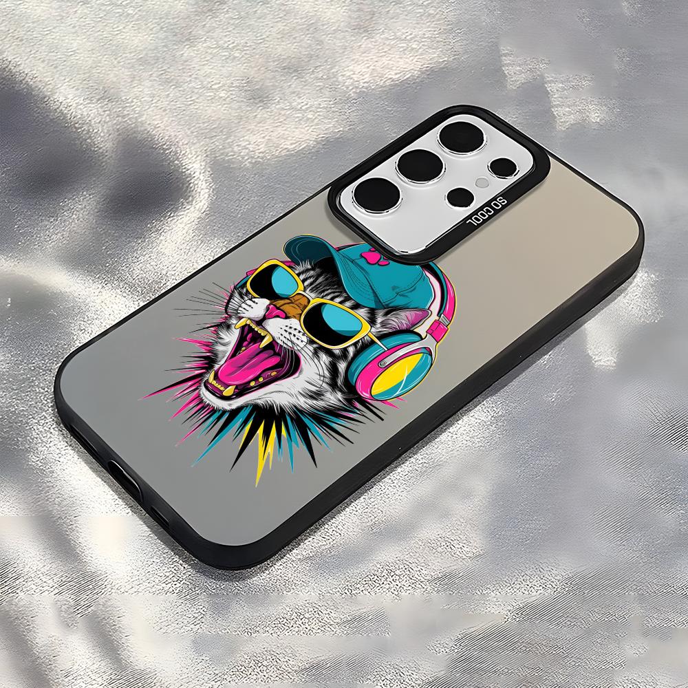 Cute Cat and Dog Phone Case For Samsung Galaxy S25 Edge S24 S23 S22 S21 S20 Ultra Funda Silicone Silver Cover
