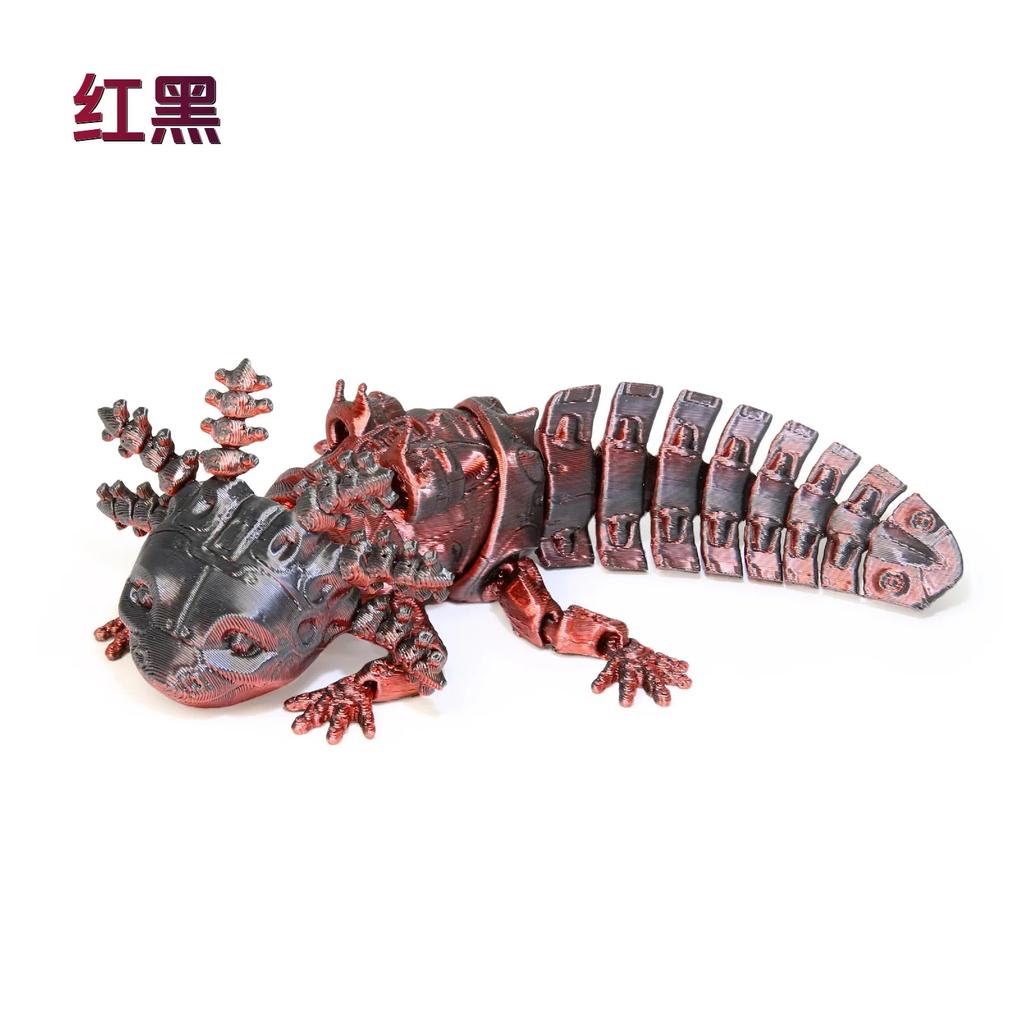 3D-gedrucktes Axolotl-Spielzeug Sammlerstück Bewegliche mechanische Axolotl-Figur Schreibtischspielzeug zur Stressreduzierung Heimdekoration