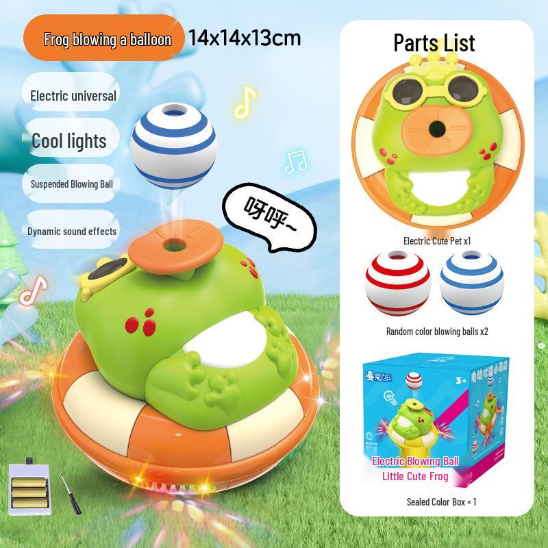 Electric Frog & Elephant Music Toy Set: Hovering Ball and Light-Up Features
