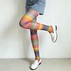 Elastic Rainbow Pantyhose Breathable Gradient Color Tights Colorful Stripes Stockings  Party