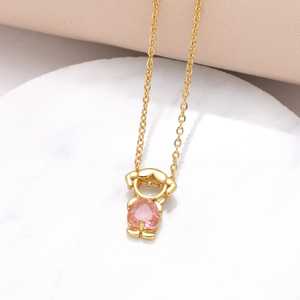 SongYi Dainty 18K Real Gold Plated Heart Necklace Copper Cubic Zirconia Love Pendant Minimalist Clavicle Chain Jewelry for Women