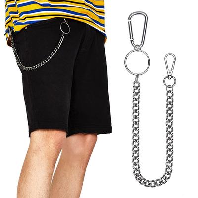 Metal Rock Punk Trousers Wallet Belt Chain Jean Keychain Clip Keyring HipHop Jewelry