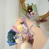 Crochet Flower Bouquet Handmade Knitted Mini Artificial Bouquet Fake Puff Flower Gift for Mother Wife On Birthday Anniversary