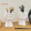 Face Flower Vase White Female Form Face Dining Table Centerpiece Modern Nordic Style Decorative Art Vase for Home Living Room Office Book Shelf Decor