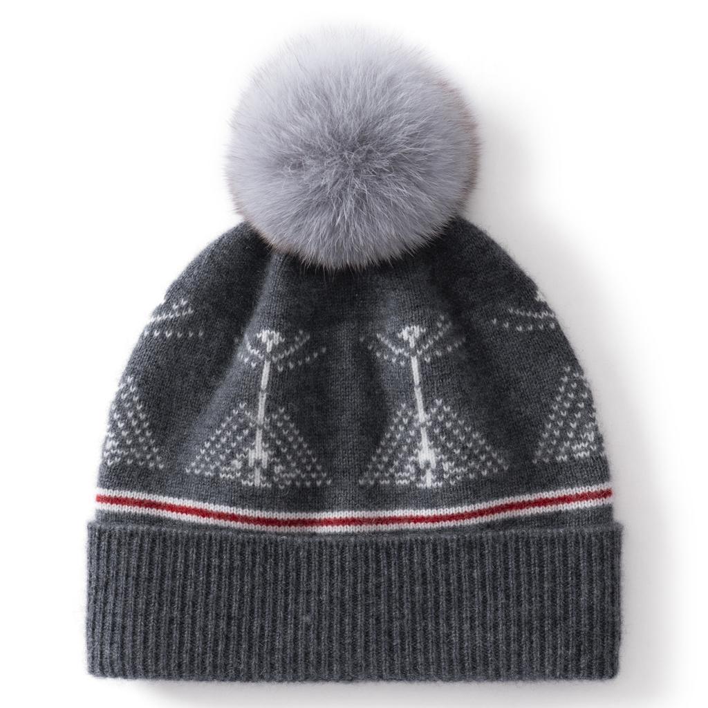 Fair Island wind wool hat women's autumn and winter thickened warm knitted hat hairball ear protection hat men's versatile cold hat tide