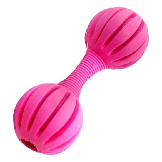 Dumbbell Dog Chew Toy with Bell Bite Resistant Boredom Stress Relief TPR Dumbbell Shape Puppies Toy Pet Teething Cleaning Interactive Toy