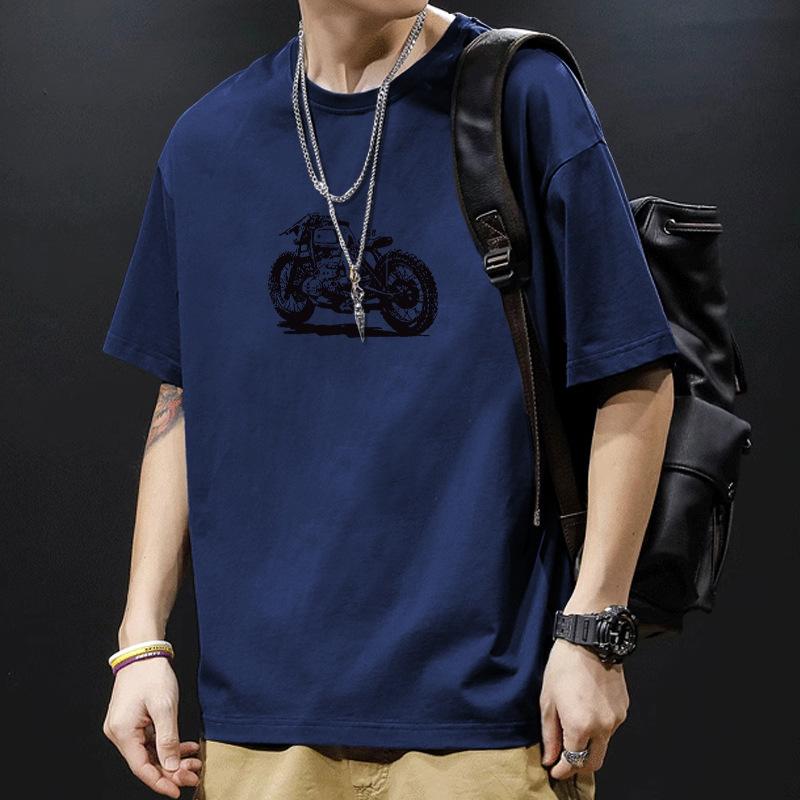 Cotton Short Sleeve T Shirt Black White Fashion All Match Breathable Summer Sport T-shirt Men Top