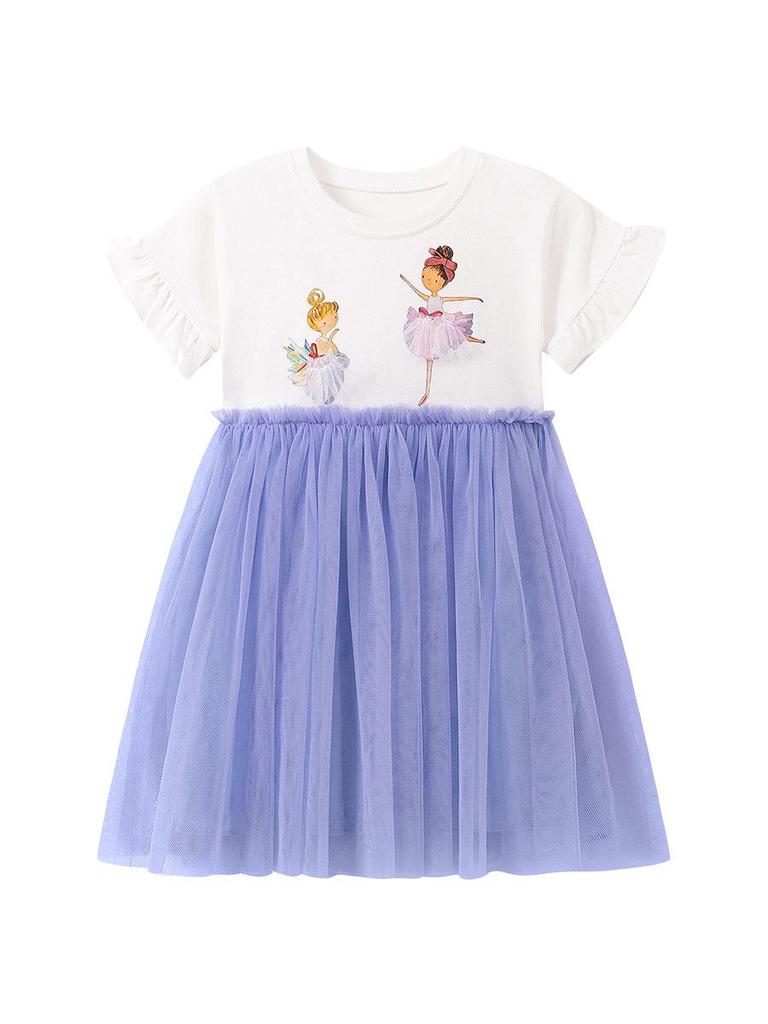 Vestido de Princesa de Verano Little Maven para Niñas - Estilo Europeo y Americano, Lindo Vestido de Malla para Bebé