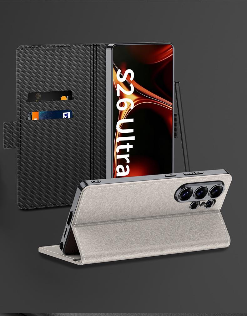Samsung S26 Ultra Leather Wallet Case with Card Holder - Protective and Stylish