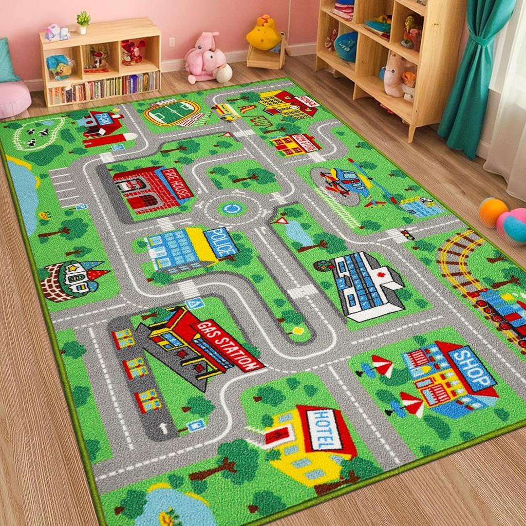 Dinosaur Park Traffic Carpet Children's Play Carpet Home Decoration Roadmap with Dinosaur World Design Floor Mat Home Decoration