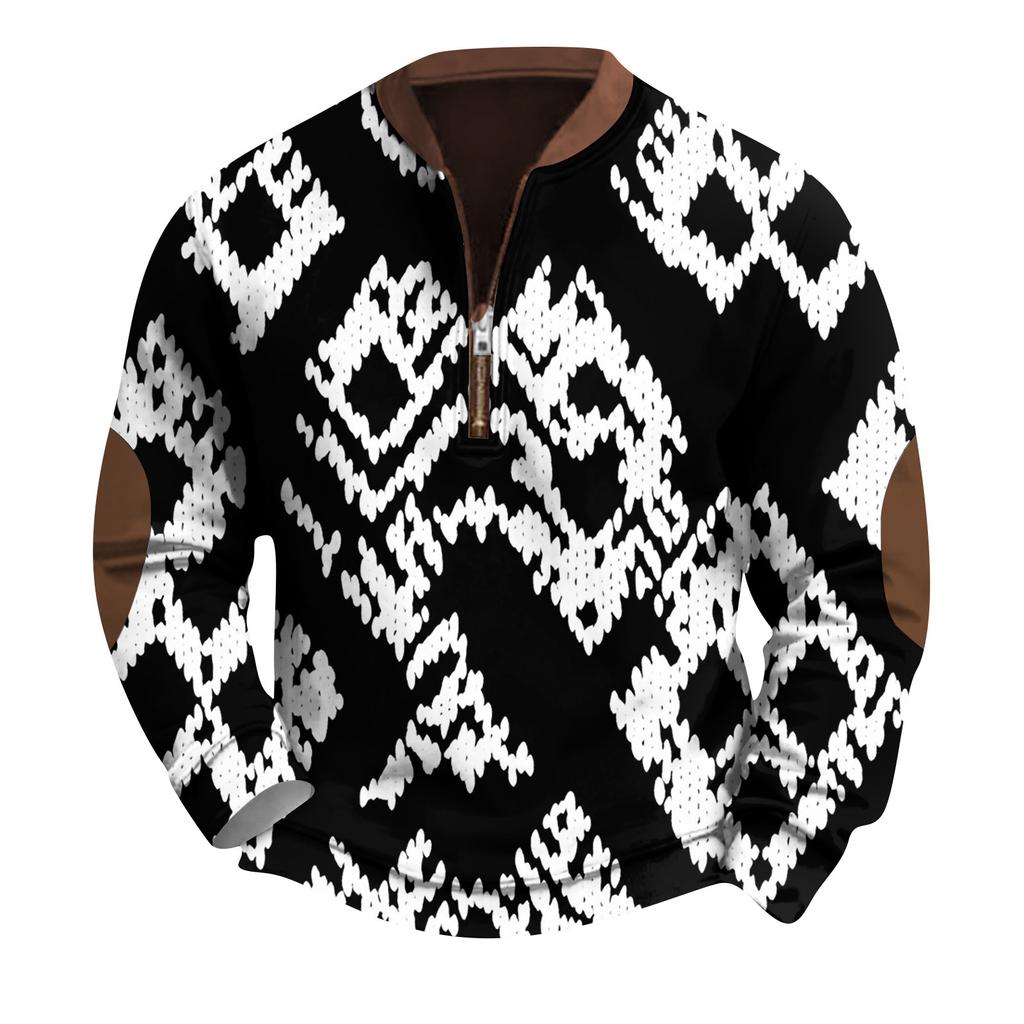 Men's Retro Casual Gradient Printed Sweatshirt