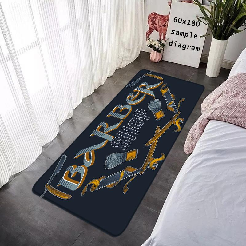 Doormat Flannel Barber Shop Salon Floor Mat Indoor Foot Rug Bedside Mats Kitchen Corridor Absorbent Carpet Ideal Balcony Decor