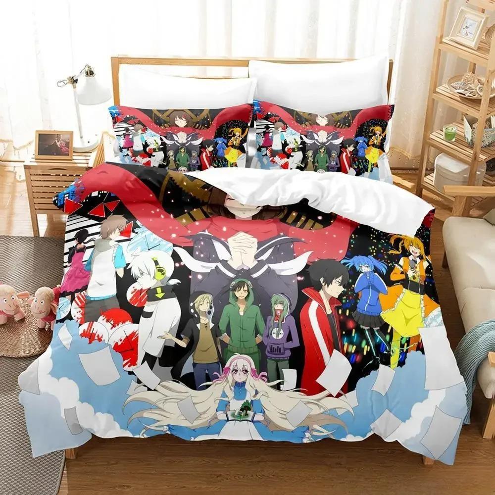 Kagerou Project Bedding Set Cartoon Anime Three-piece Set Adult Kid Bedroom Duvet Cover Sets 3D Kawaii Impression Textile