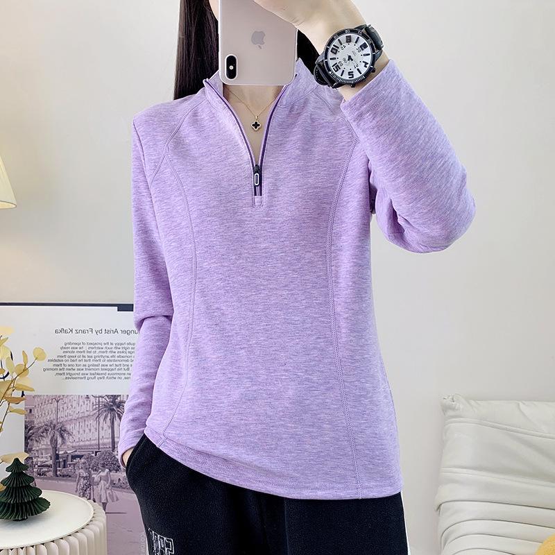 Women's Quick-Dry Fleece Stand Collar Long-Sleeve Pullover Hoodie