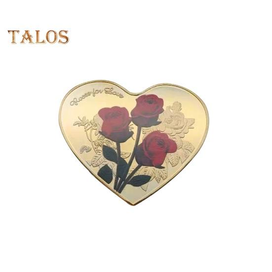 Lucky Love Commemorative Coin Creative Shape Double-sided Design Romantic Elements Valentine's Day Challenge Coin