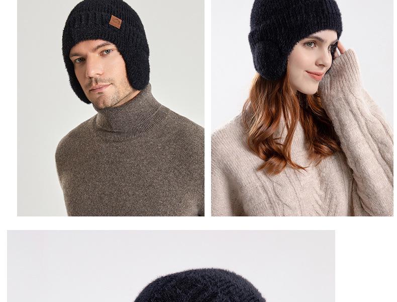 Unisex Winter Warm Plush Knit Wool Hat with Ear Protection
