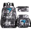 Football Star Cr7 3Pcs Boy Girl Back To School Book Bags, Student Shoulder Bag Pencil Case Backpack, Teenagers Mochila Men Women