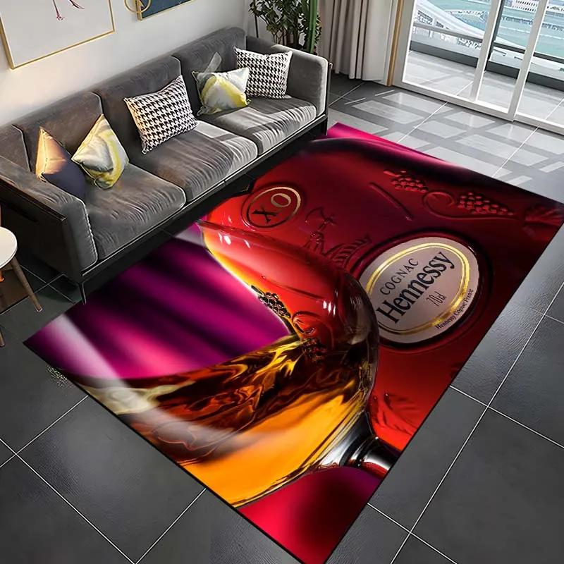 Hennessy Brandy Pattern Rug Carpet for Living Room Bathroom Mat Creative Doormat Carpet for Bedroom Home Decor