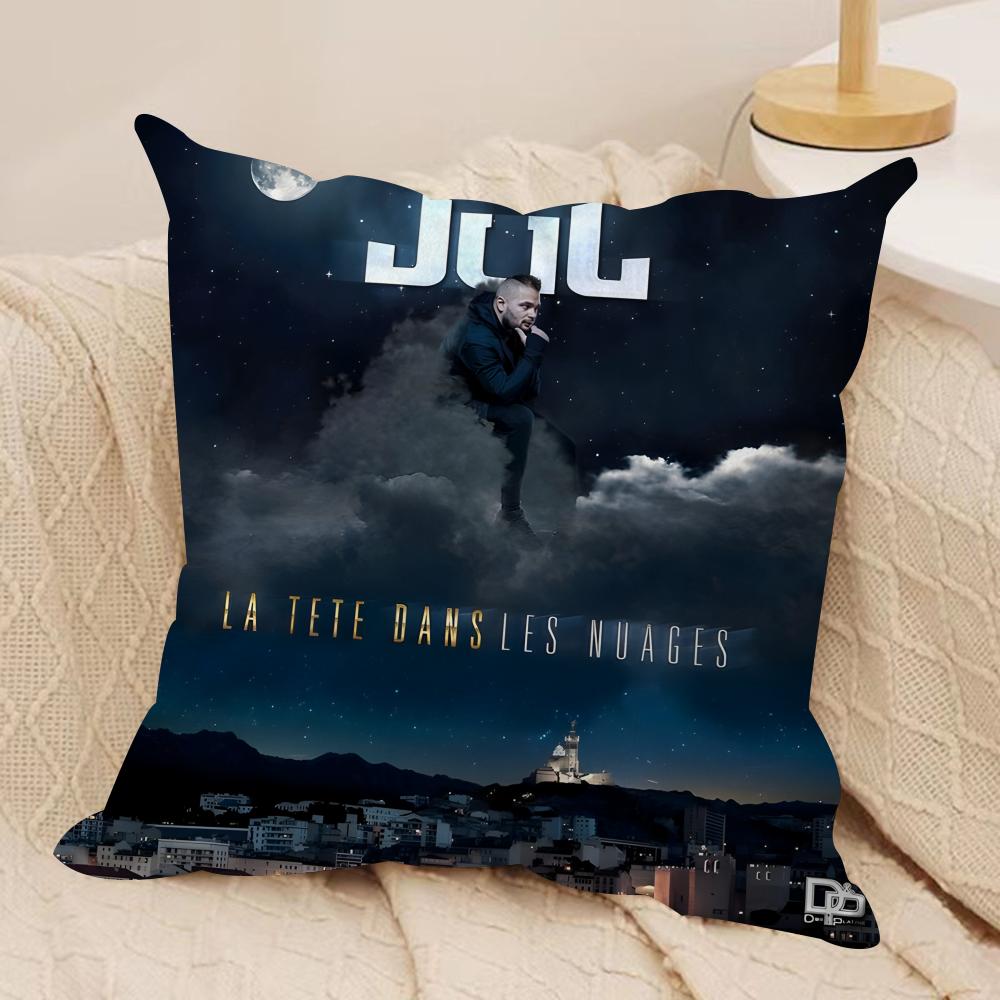 Rapper JJuL Cest Pas Des Lol Cushion Cover Silky Short Plush Invisible Zipper Dustproof Sofa Pillow Case For Home Decor