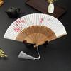Folding Fan with Narrow Edges In Ancient Style, New Chinese Style Portable Summer Hollow-Out Fan for Women, Suitable for Hanfu and Dance