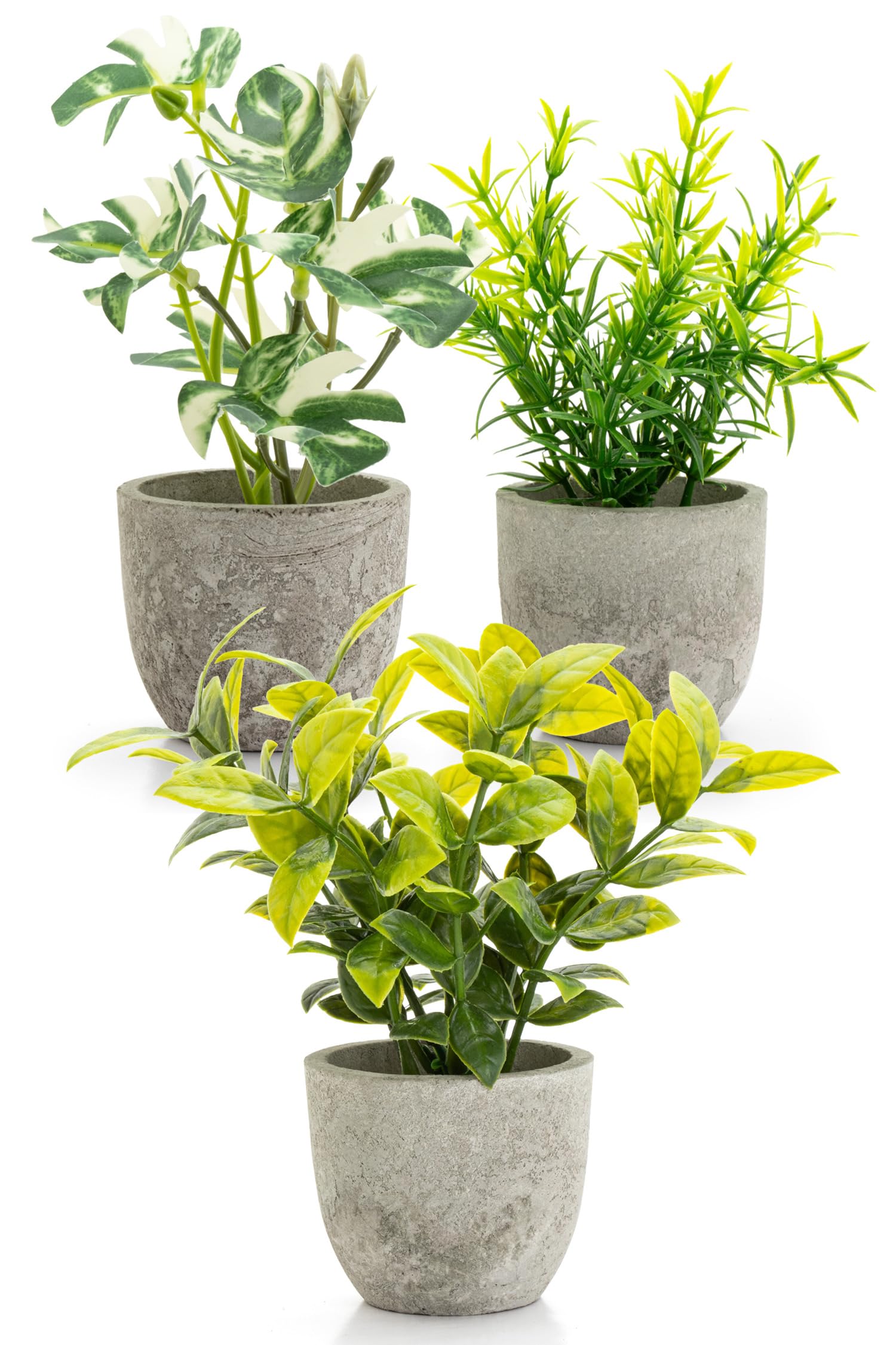 

October1st Faux Greenery, Artificial Houseplants, 3-Piece Set, Tabletop, Photocatalytic Treatment, Artificial Flowers, Interior Decor, Mini Indoor