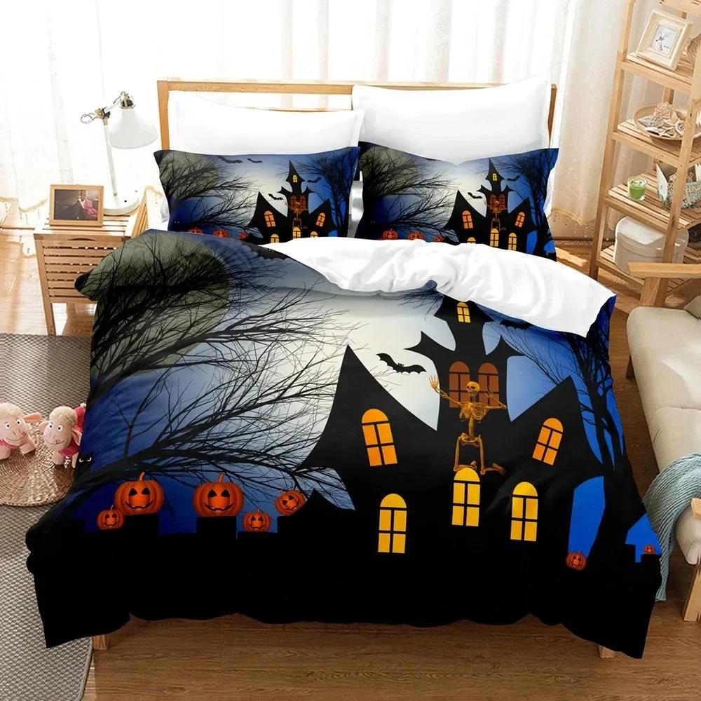 3D Print All Saints Day Halloween Bedding Set Double Twin King Duvet Cover Comforter Pillowcase Boys Girls Adults Bedroom
