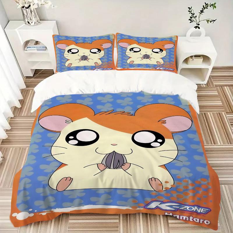 Set Copripiumino Hamtaro 3 Pezzi - Lavabile in Lavatrice, Include 1 Copripiumino e 2 Federe, Senza Imbottitura yy251022195