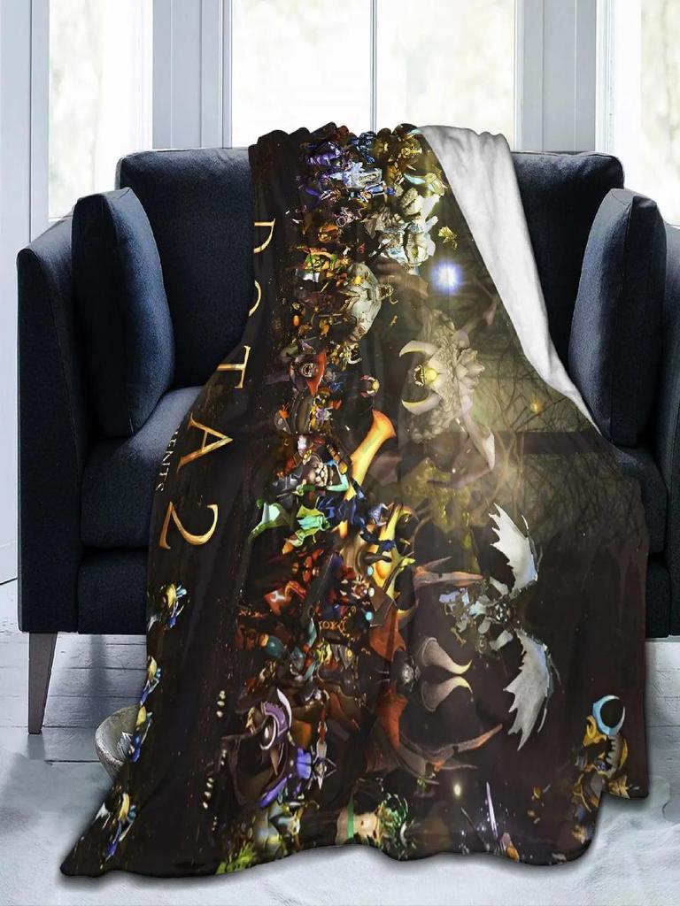 Dota Hero Collection Knitted Blanket Velvet Soft Warm Throw for Bedding Sofa Cartoon Game Theme Quilt Breathable and Cozy