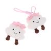 Kawaii Bow Clouds Plush Keychain Cute Sweet Cloud Stuffed Doll Keyring Bag Pendant Backpack Hanging Decoration Key Accessories