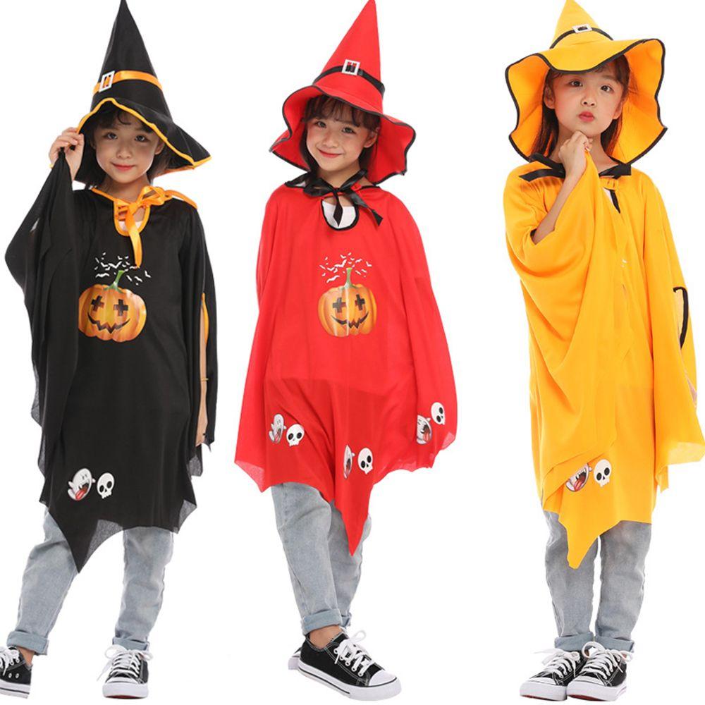 Cape Halloween Children's Costume Party Masquerade Cloth Witch Pumpkin Hat For Stage Performance