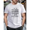 Übergröße, I'M A TEACHER Aufdruck T-Shirt Bequem Atmungsaktiv Kurzarm Oberteile Für Männer Sommer Outdoor Geschenk, Herrenbekleidung