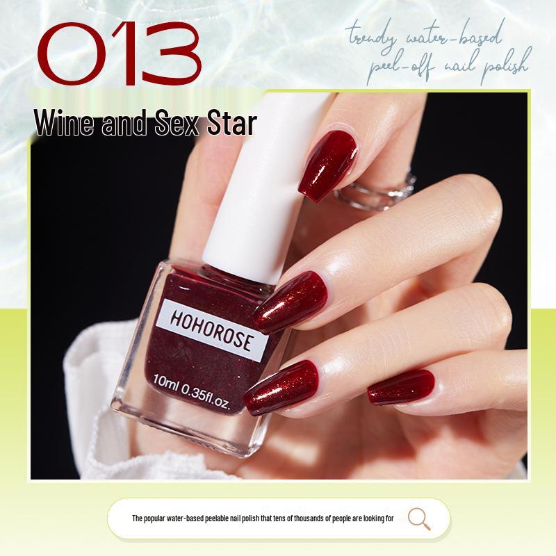 HOHOROSE Quick-Dry Water-Based, Peelable Nail Polish, 10ml, Perfect for Students