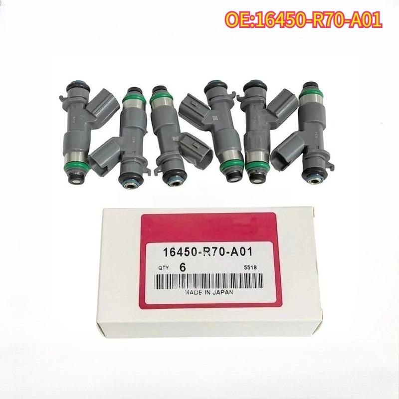 High Quality New For 1/6PCS 16450-R70-A01 Fuel Injector Nozzle FOR HONDA ACCORD ACURA MDX TL TSX 3.5L 3.7L 2008-2016 16450R70A01