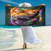 1PC Custom Name Colorful Elephant Artwork Beach Towel Highly Absorbent And Sand-Resistant Towel for Swimming, Pool, Yoga, And Travel Lightweight
