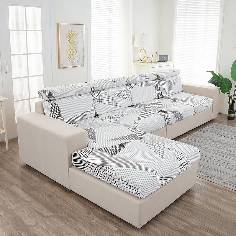 Elastic Sofa Seat Cushion Cover Pet Kids Furniture Protector Stretch Chair Cover Washable Removable Slipcover 1/2/3/4 Seater