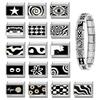 Y2K Black Series Heart Sunflower Heart Star Tai Chi Eye Cat Italian Charm Links Fit 9mm Stainless Steel Bracelet DIY Making Gift